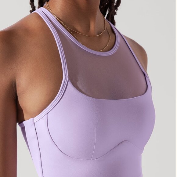 POPFLEX Celeste Mesh Crop Sports Bra - Digital Lavender Purple 2X - Picture 2 of 7